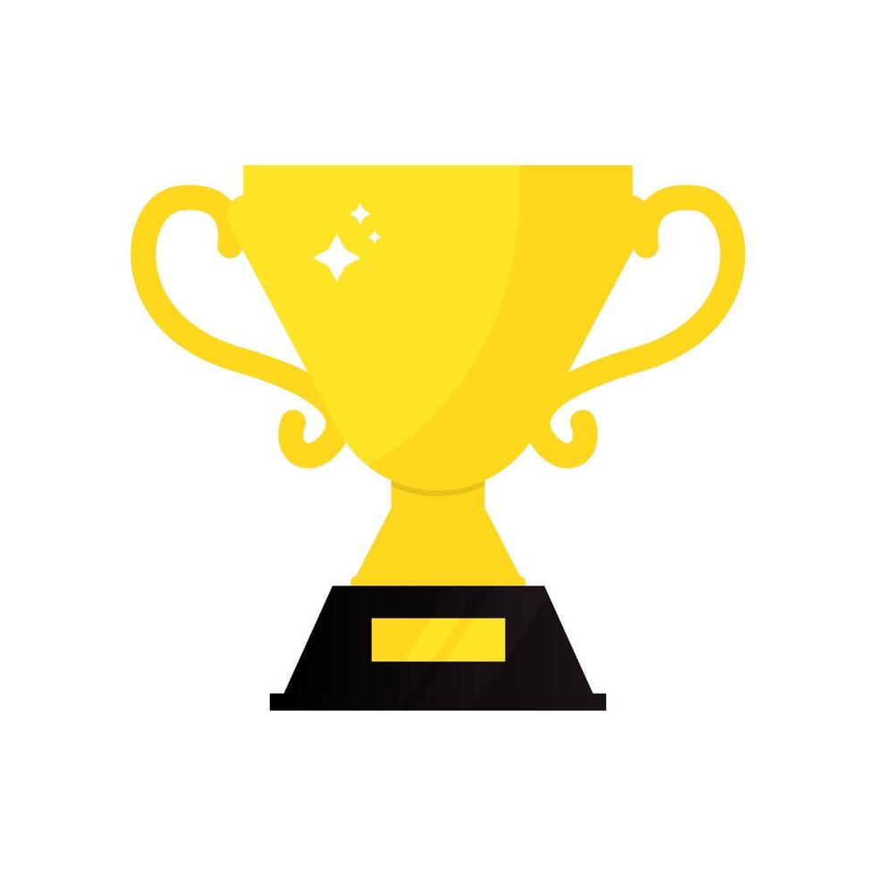 Gold cup isolated on white background. Winner gold award. vector