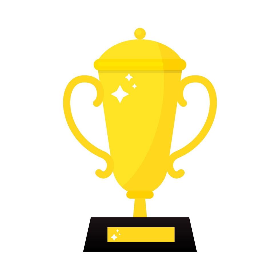 Gold cup isolated on white background. Winner gold award. vector