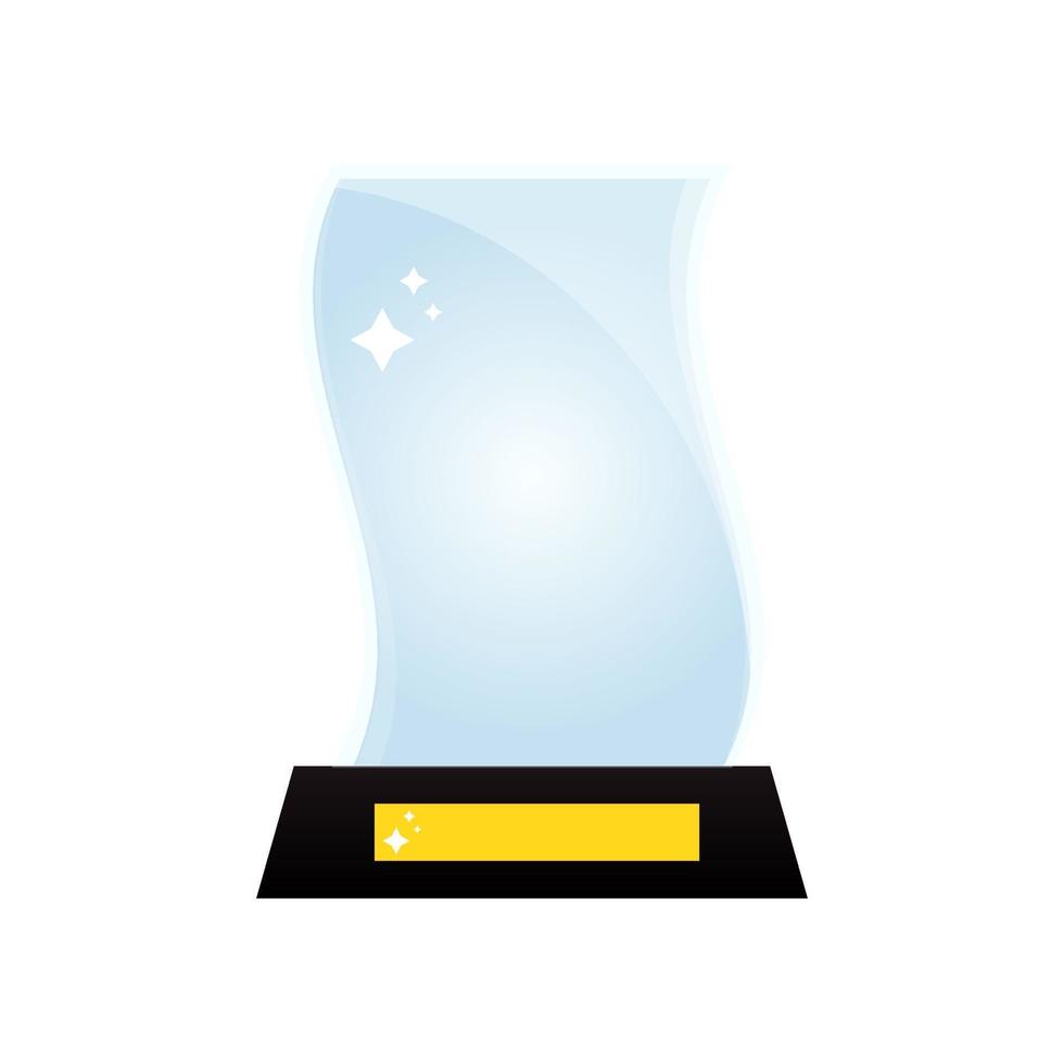 Glass award isolated on white background. vector