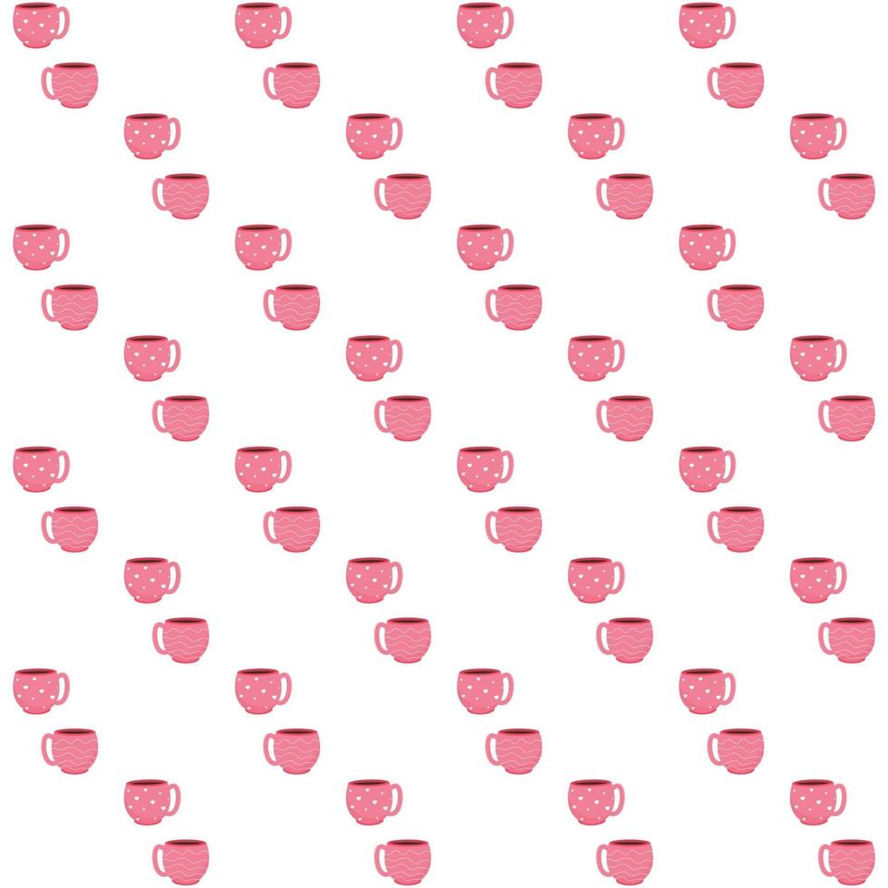 tarjeta de San Valentín con tazas de café postre de macarrones. te amo de patrones sin fisuras. vector