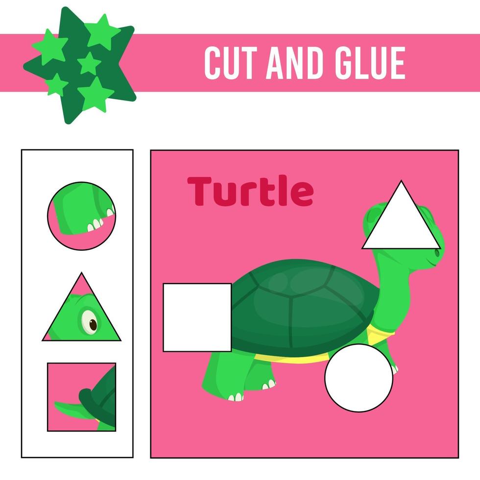 Cut and glue worksheet. Game for kids. Education developing worksheet vector