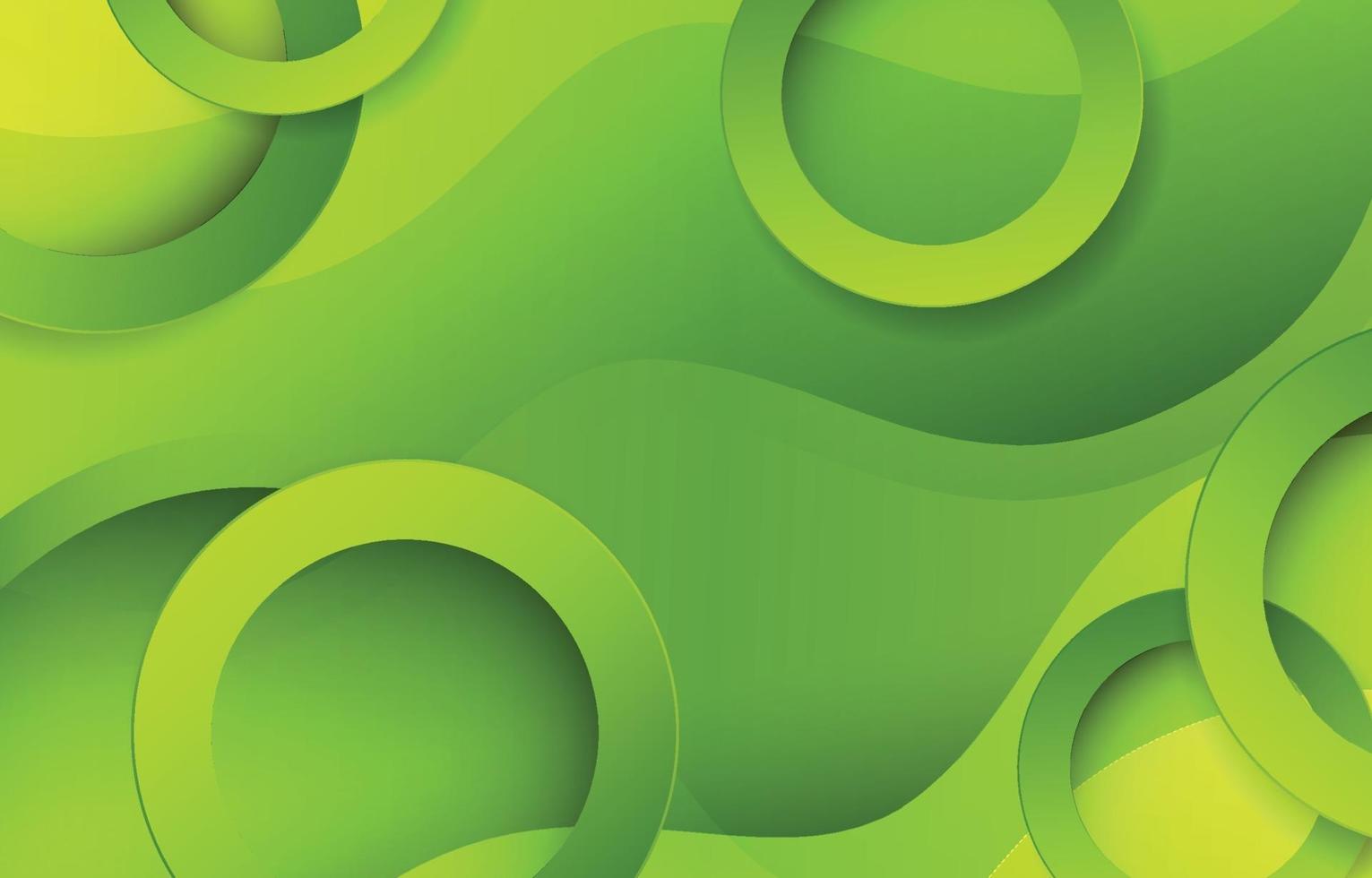 Green Abstract Wave with Circle Element vector