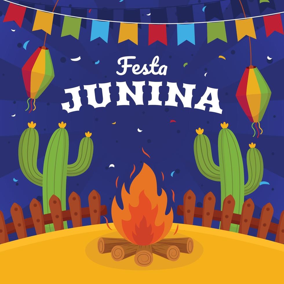 concepto de fondo plano festa junina vector