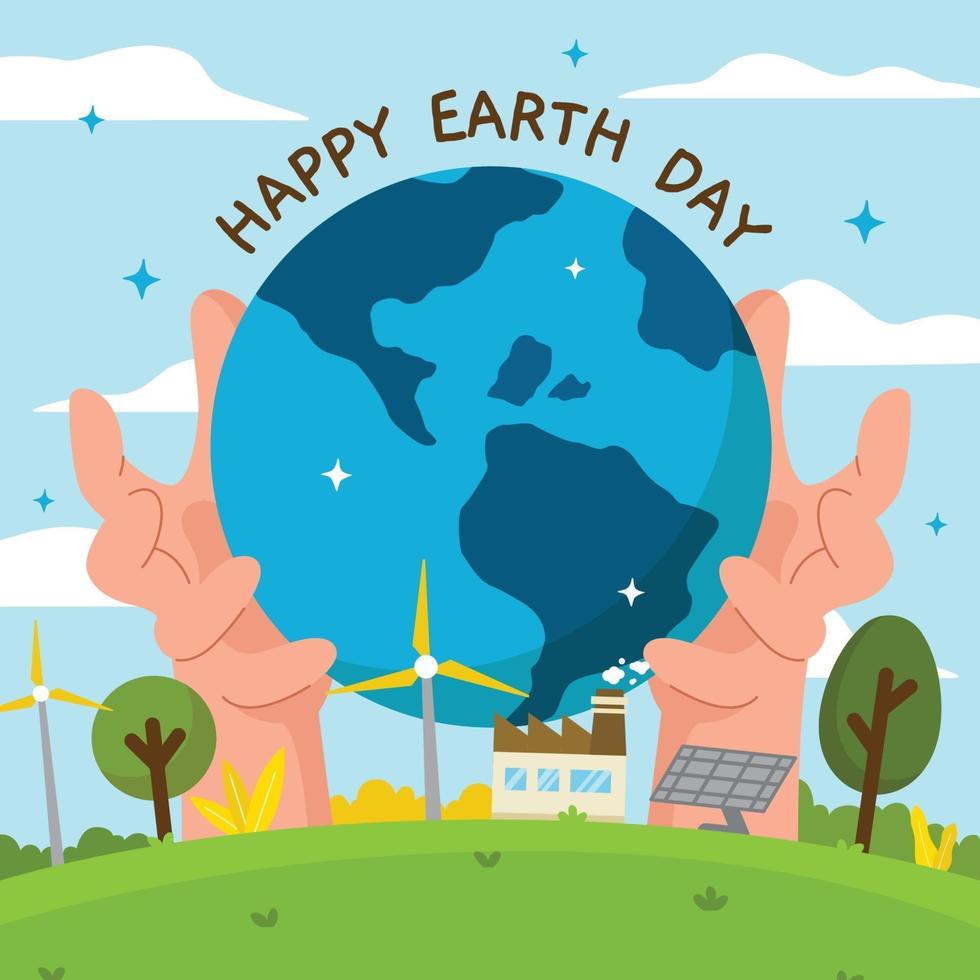 Flat Earth Day Background Concept vector