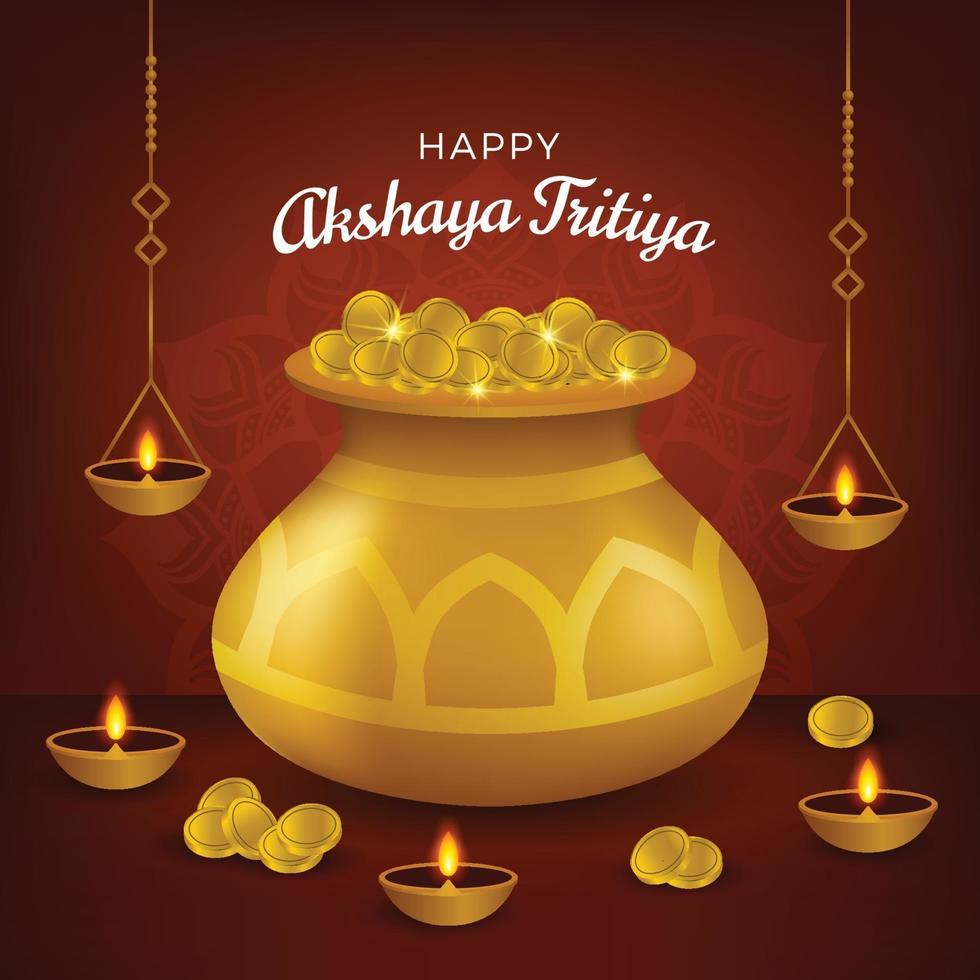 feliz akshaya tritiya concepto vector