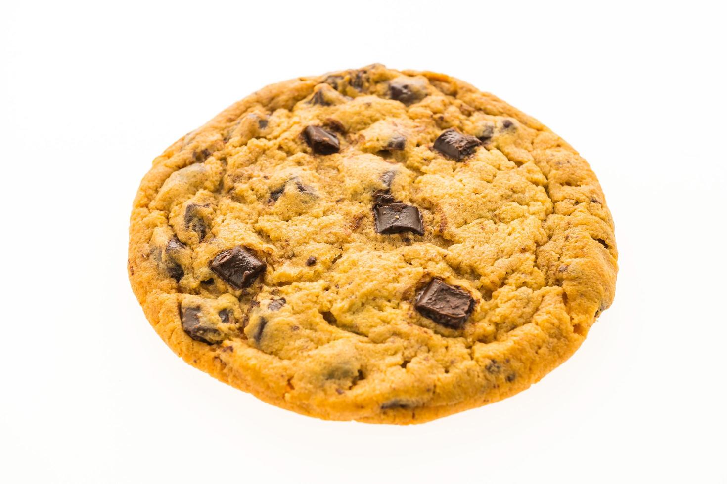 Chocolate chips cookies and bitscuit on white background photo