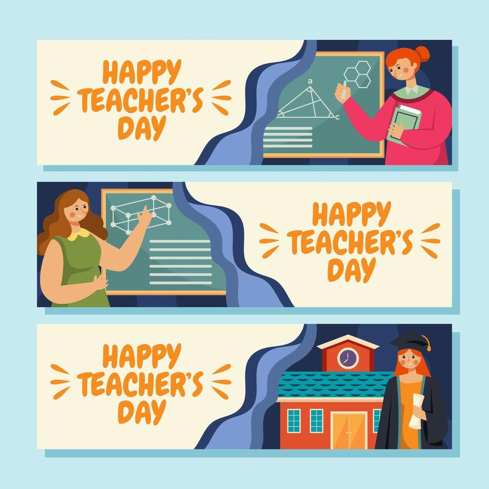 Female Teacher and Educator Banner vector