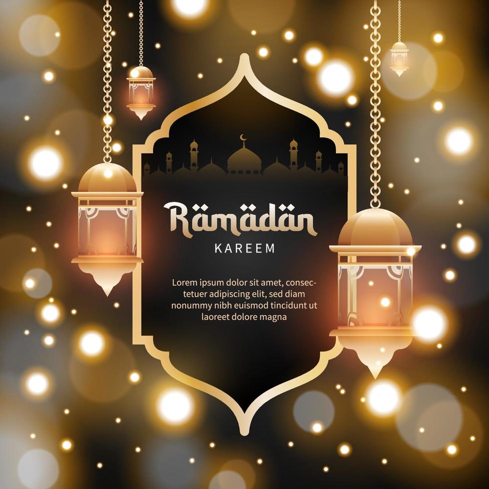 plantilla de fondo de ramadan kareem en estilo borroneado para tarjeta de felicitación, cupón, cartel, plantilla de banner para evento islámico vector