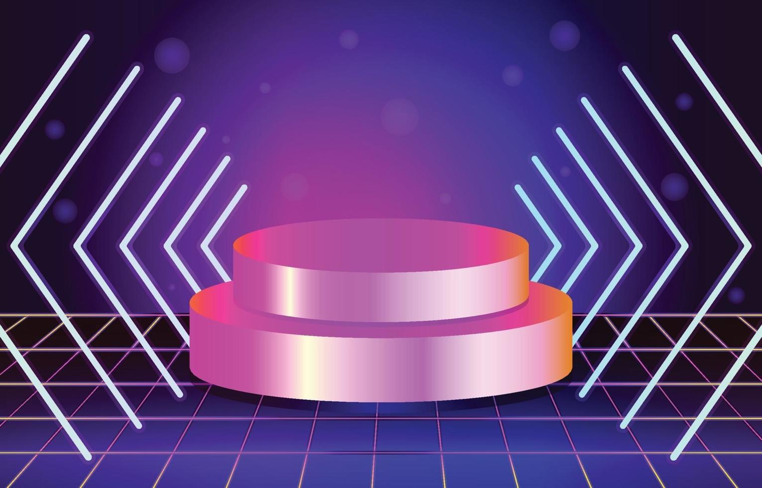 Retro Futuristic Neon Stage vector