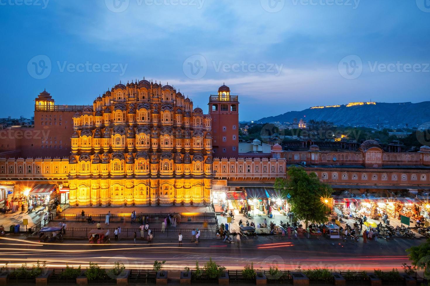 Hawa Mahal at evening, Jaipur, Rajasthan, India photo