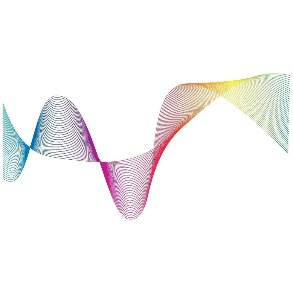 Diseño de ilustración de vector de línea de ondas de sonido