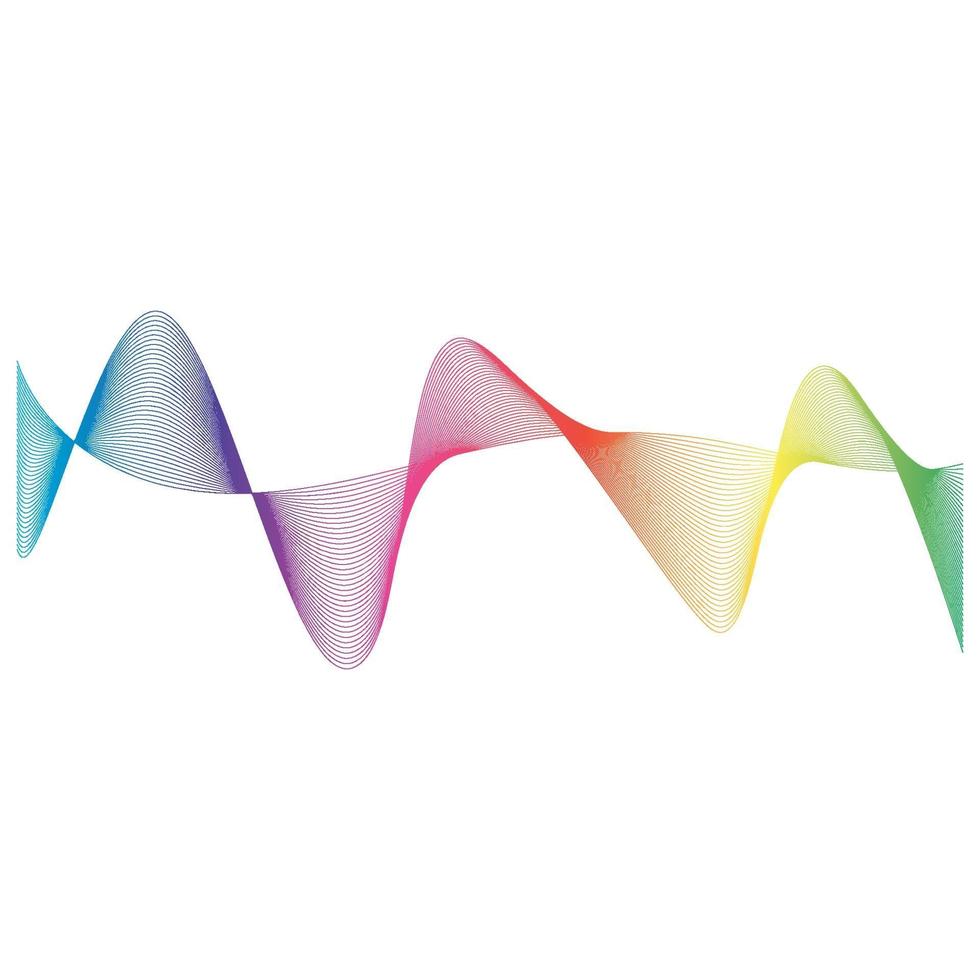 Diseño de ilustración de vector de línea de ondas de sonido