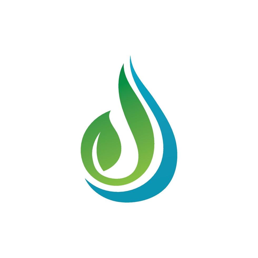 Water and leaf nature logo vector