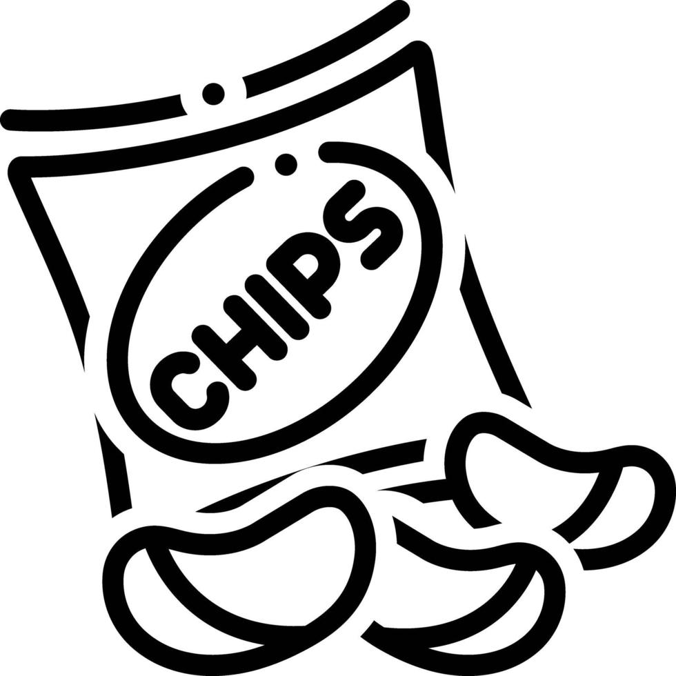 Line icon for potato chips vector