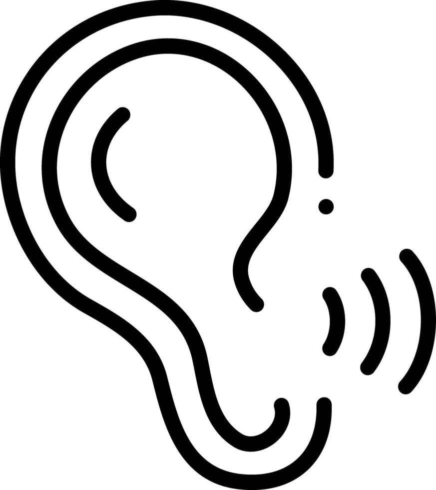 Line icon for ear recognition vector