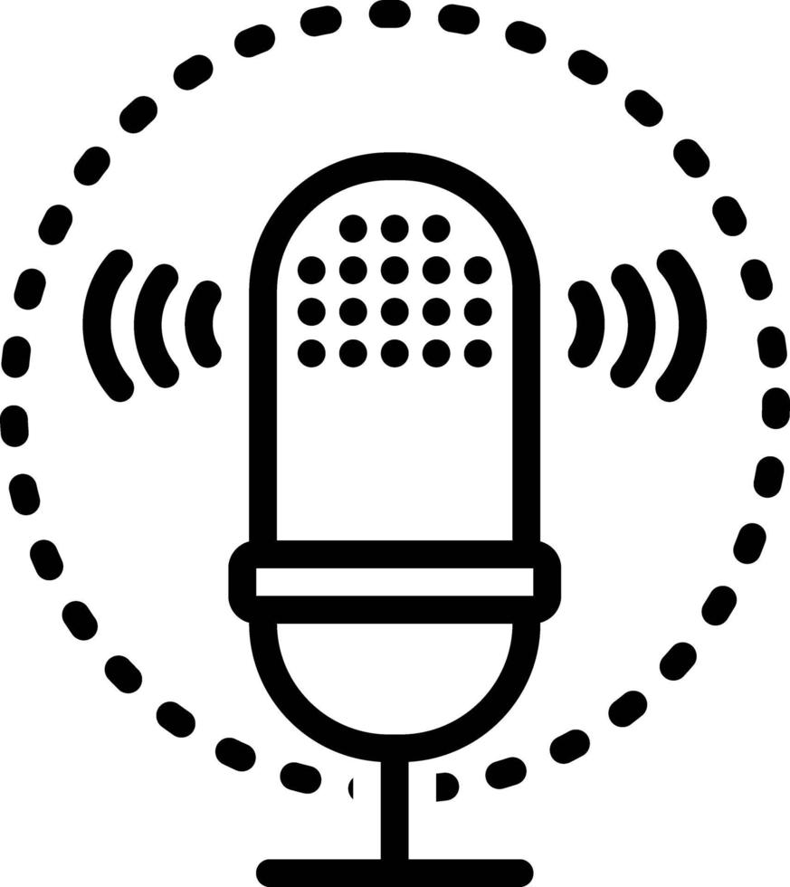 icono de línea para reconocimiento de voz vector