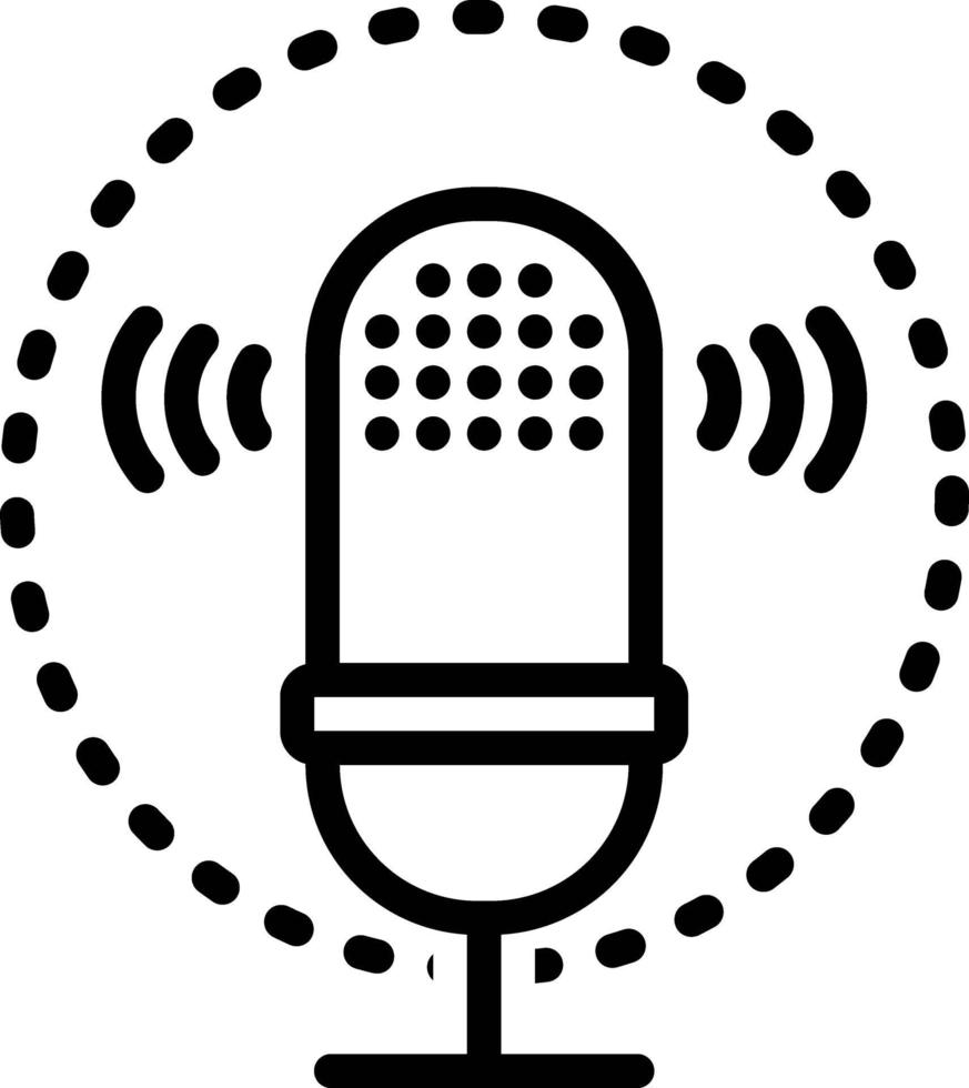 Line icon for voice recognition vector