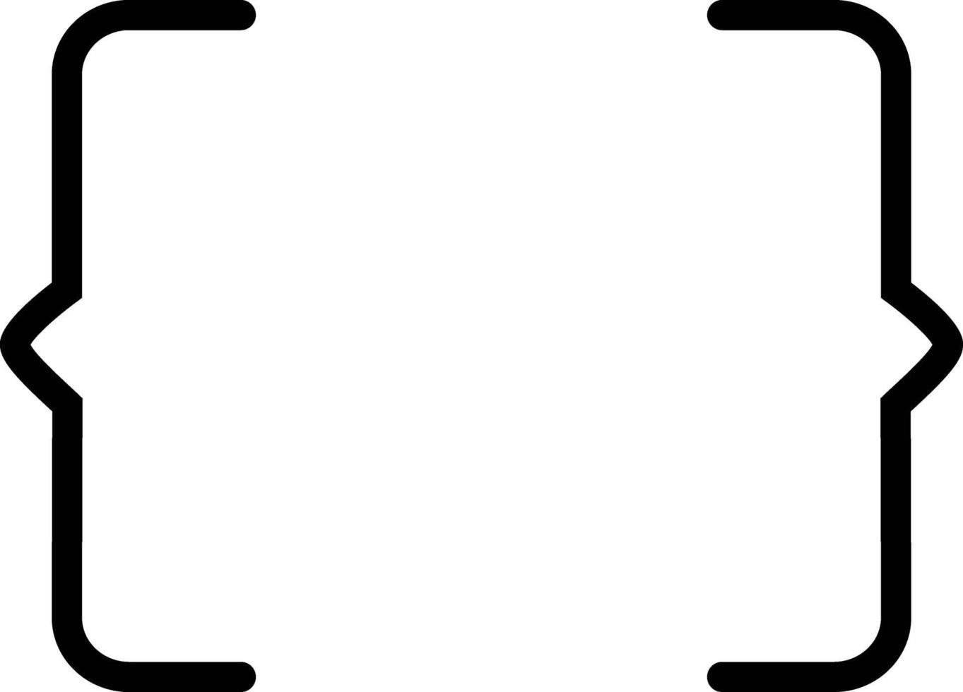 Line icon for brackets vector