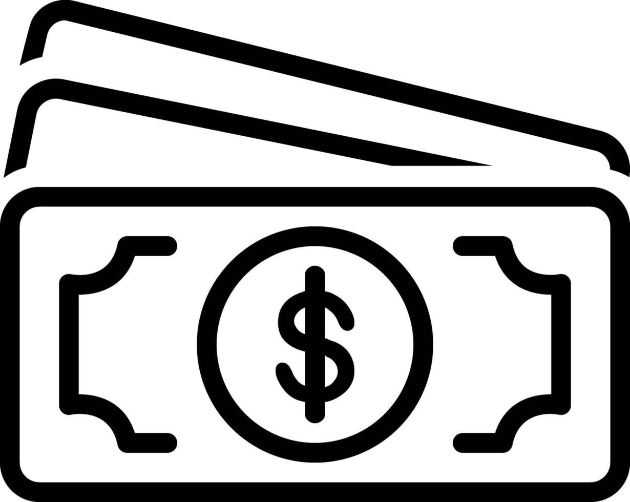 Line icon for cash vector