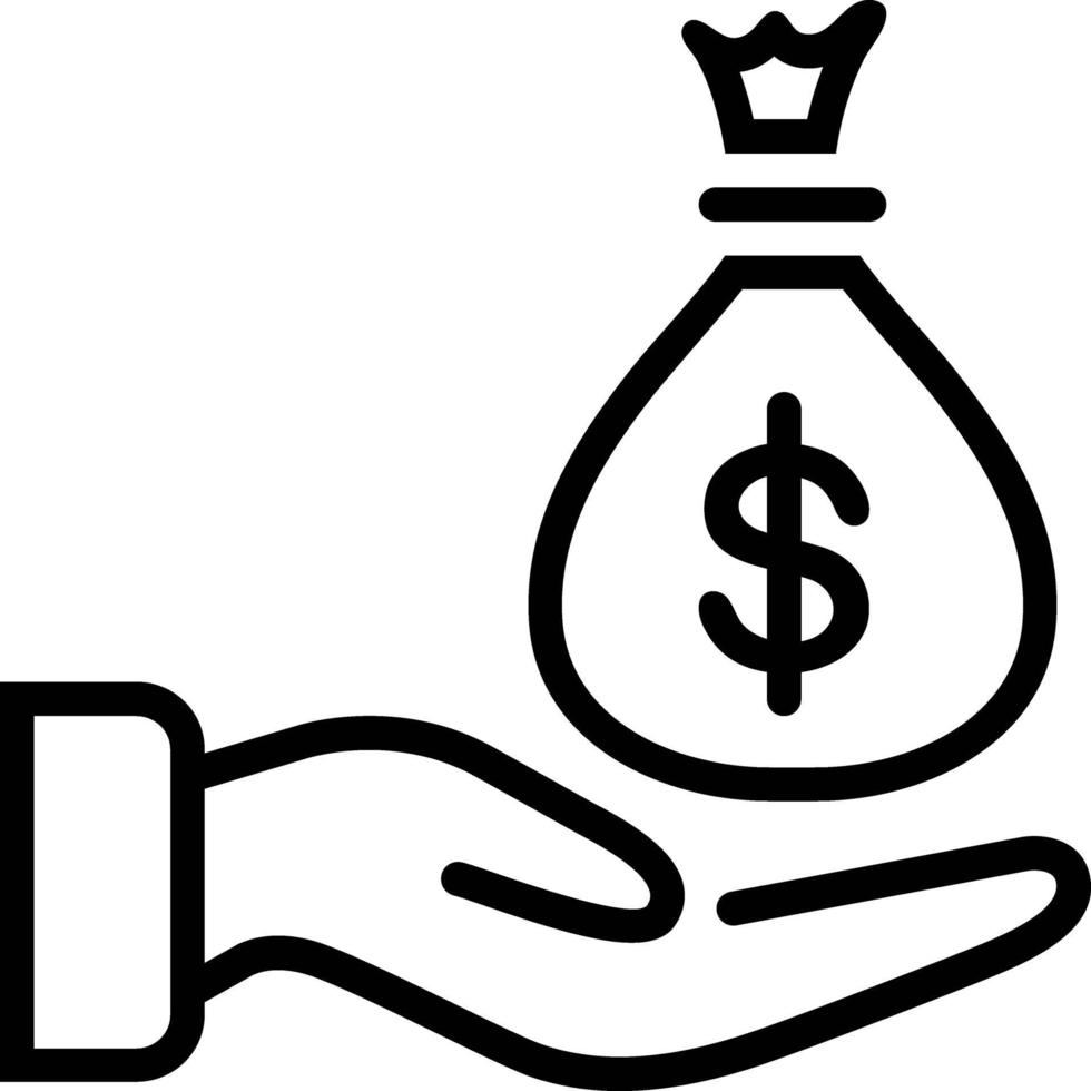 Line icon for money vector