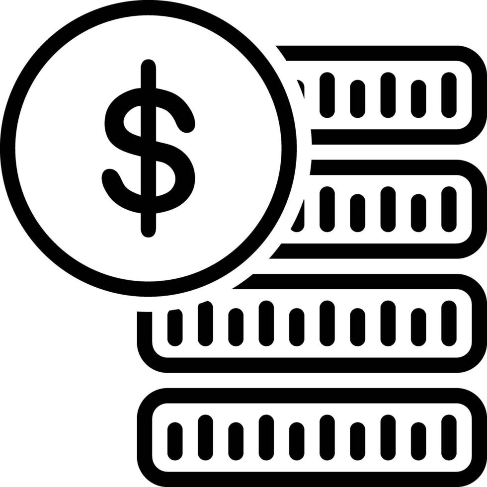 Line icon for doller vector