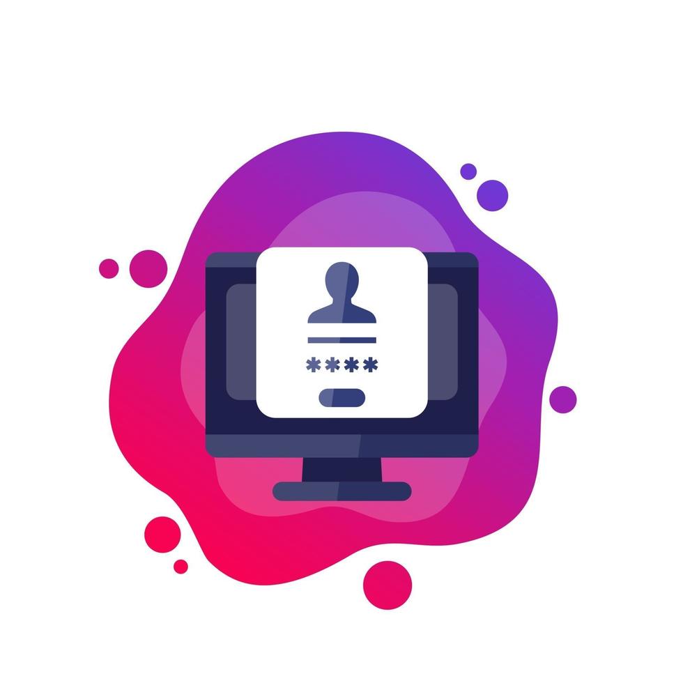 login form, authentication vector icon