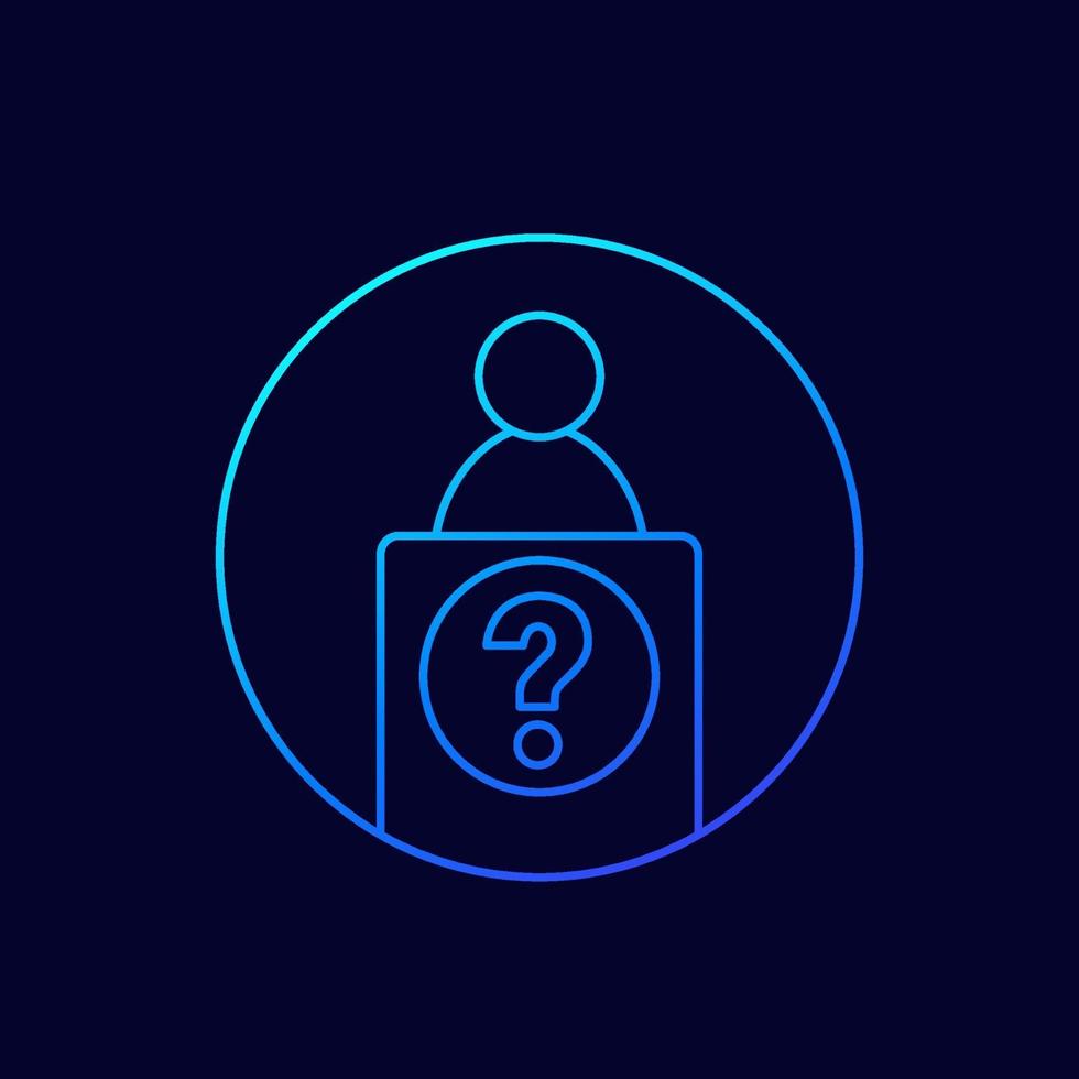 Help desk, linear icon vector