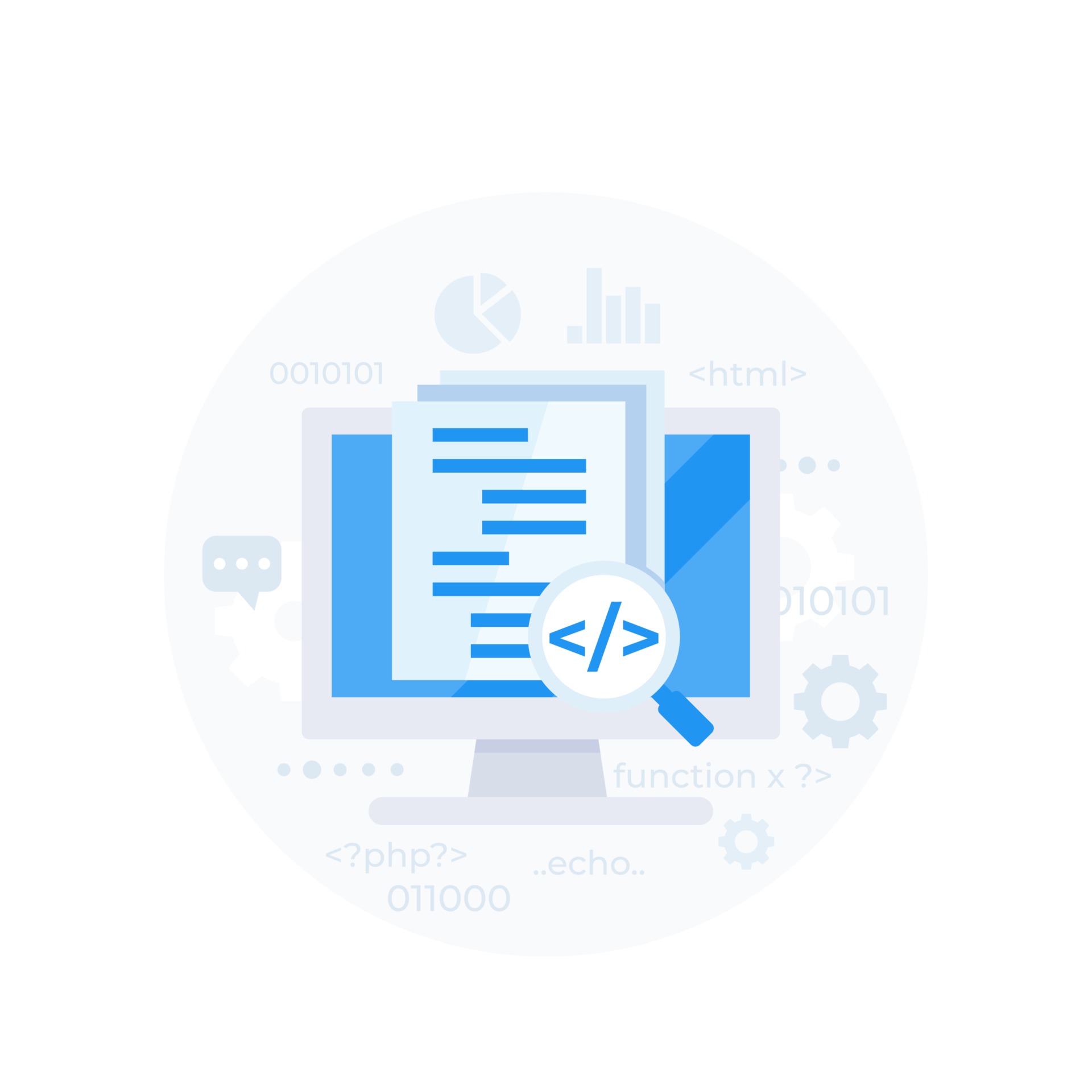 Code review or software development, vector 2142286 Vector Art at Vecteezy