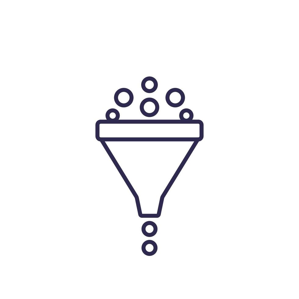 filter, line icon vector