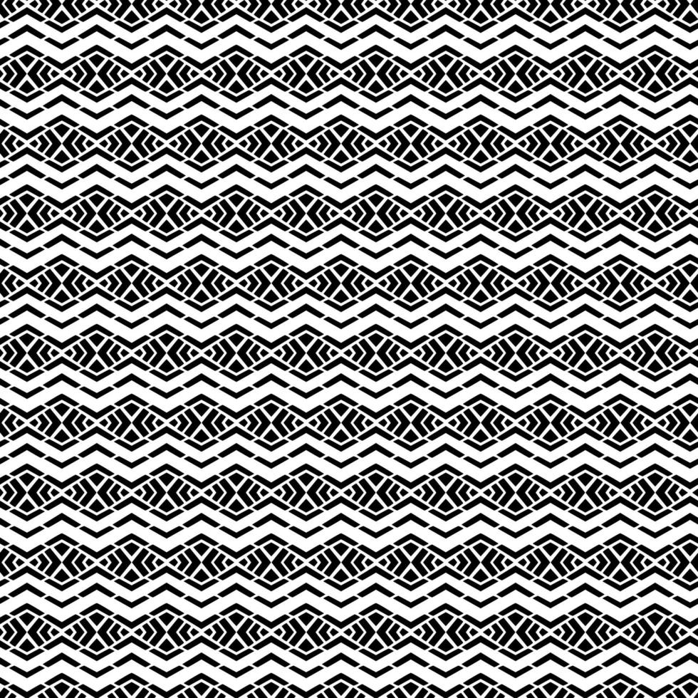 Ethnic monochrome print. Geometric black and white seamless pattern vector