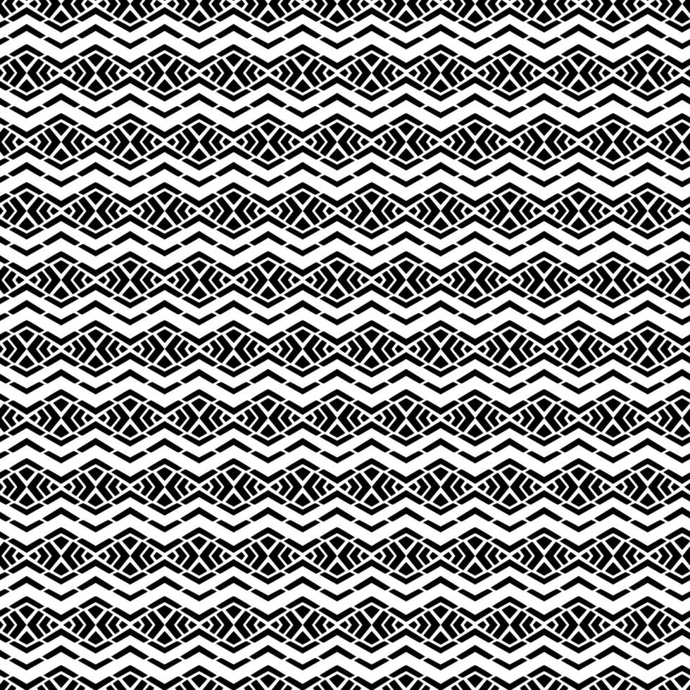 Ethnic monochrome print. Geometric black and white seamless pattern vector