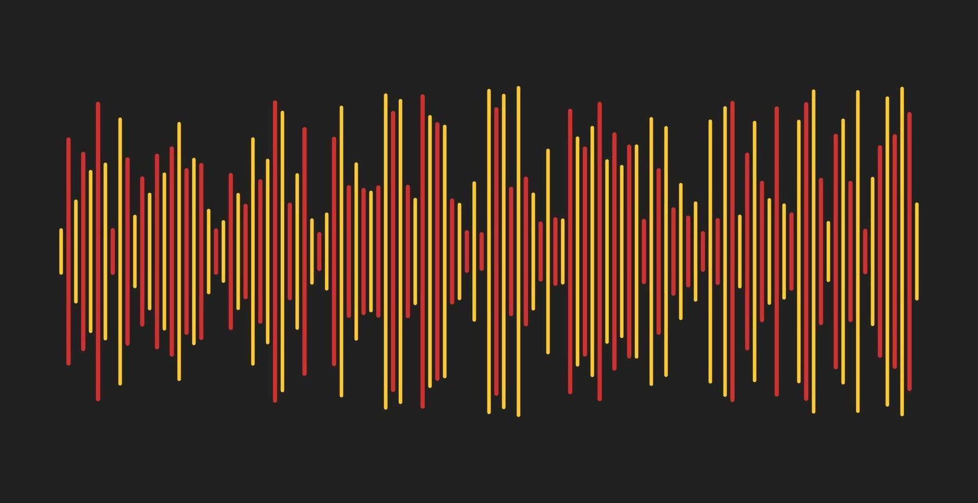 Two-color sound wave on a dark background vector
