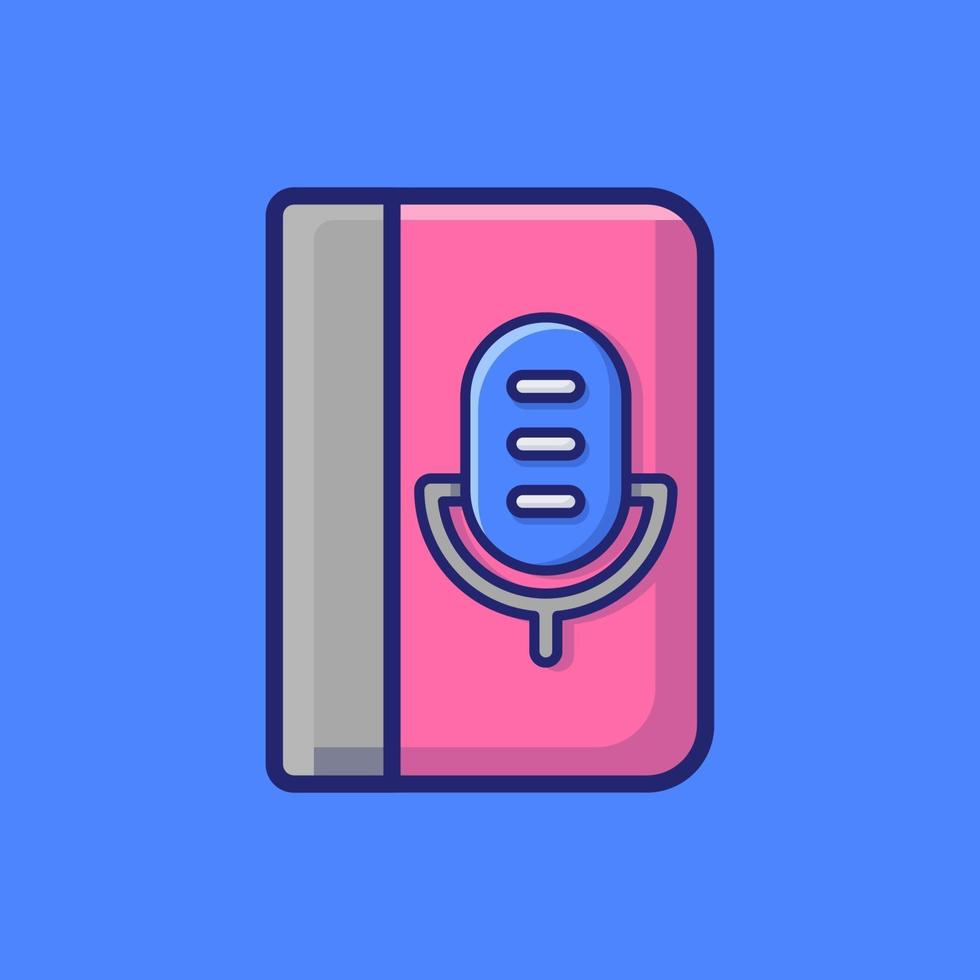 Audio Book Vector Icon Illustration. Flat Cartoon Style Suitable For Web Landing Page, Banner, Sticker, Background.