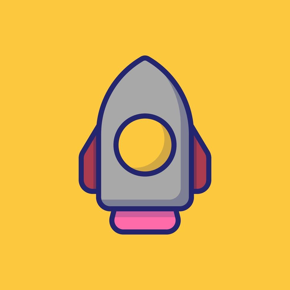 Rocket Vector Icon Illustration. Flat Cartoon Style Suitable For Web Landing Page, Banner, Sticker, Background.