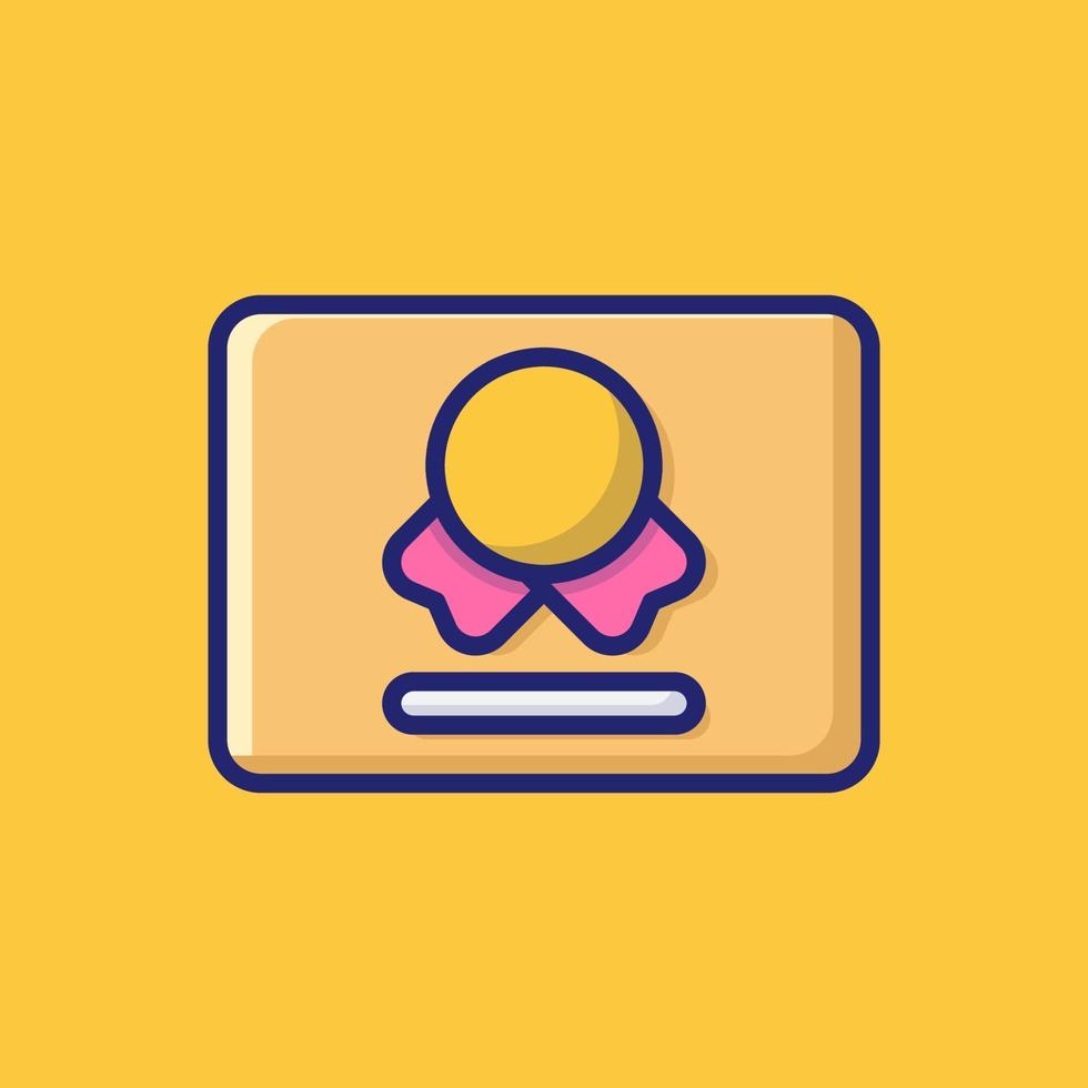 Certificate Vector Icon Illustration. Flat Cartoon Style Suitable For Web Landing Page, Banner, Sticker, Background.