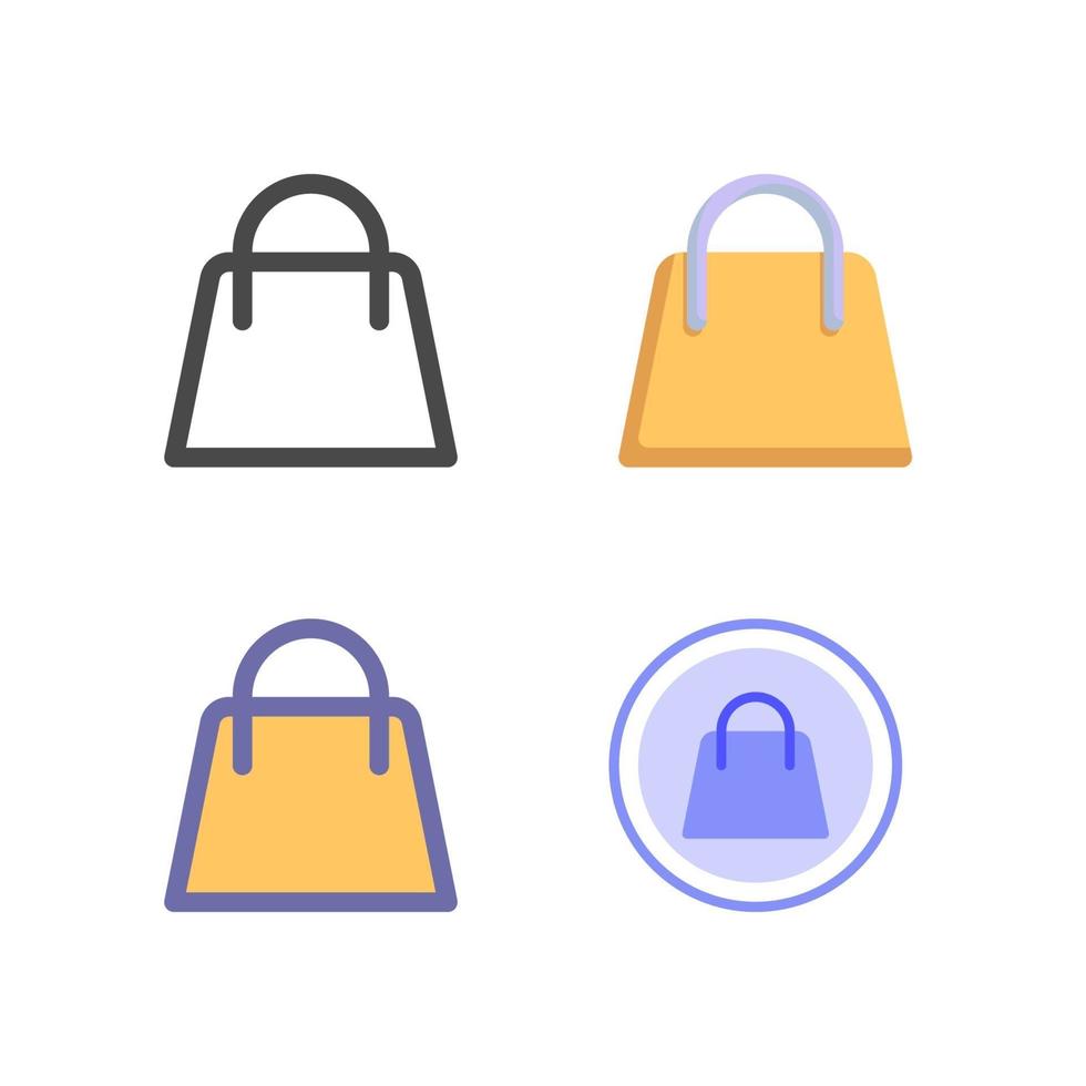 paquete de iconos de bolsa de compras aislado sobre fondo blanco. para el diseño de su sitio web, logotipo, aplicación, interfaz de usuario. Ilustración de gráficos vectoriales y trazo editable. eps 10. vector