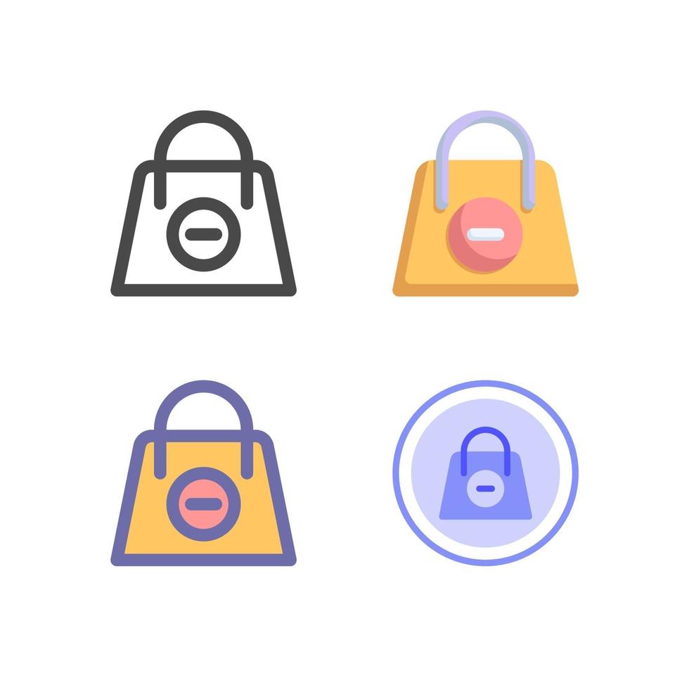 Shopping bag icon pack isolated on white background. for your web site design, logo, app, UI. Vector graphics illustration and editable stroke. EPS 10.