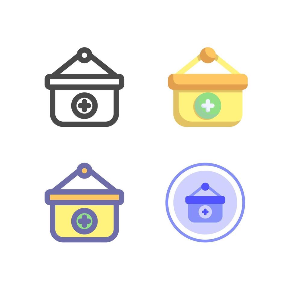 Paquete de iconos de bolsa médica aislado sobre fondo blanco. para el diseño de su sitio web, logotipo, aplicación, interfaz de usuario. Ilustración de gráficos vectoriales y trazo editable. eps 10. vector