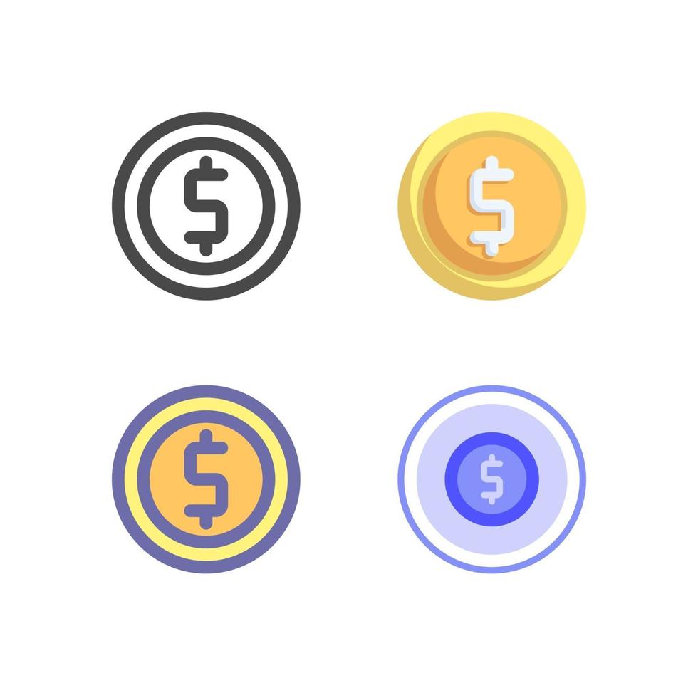 coin icon pack isolated on white background. for your web site design, logo, app, UI. Vector graphics illustration and editable stroke. EPS 10.