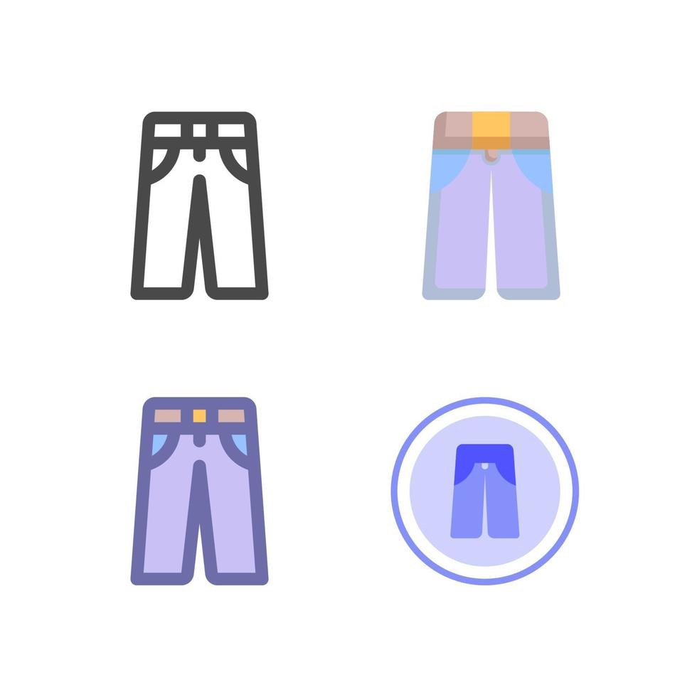 paquete de iconos de pantalones aislado sobre fondo blanco. para el diseño de su sitio web, logotipo, aplicación, interfaz de usuario. Ilustración de gráficos vectoriales y trazo editable. eps 10. vector