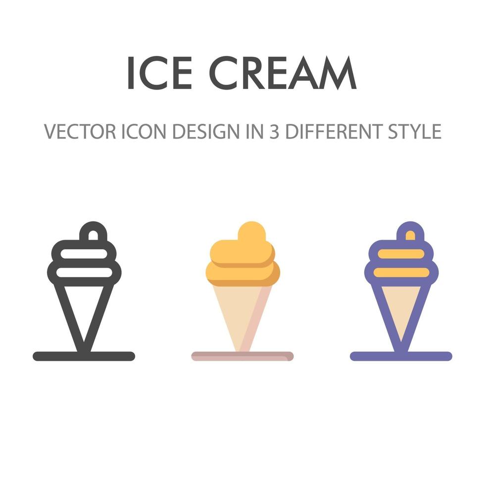 ice cream icon pack isolated on white background. for your web site design, logo, app, UI. Vector graphics illustration and editable stroke. EPS 10.