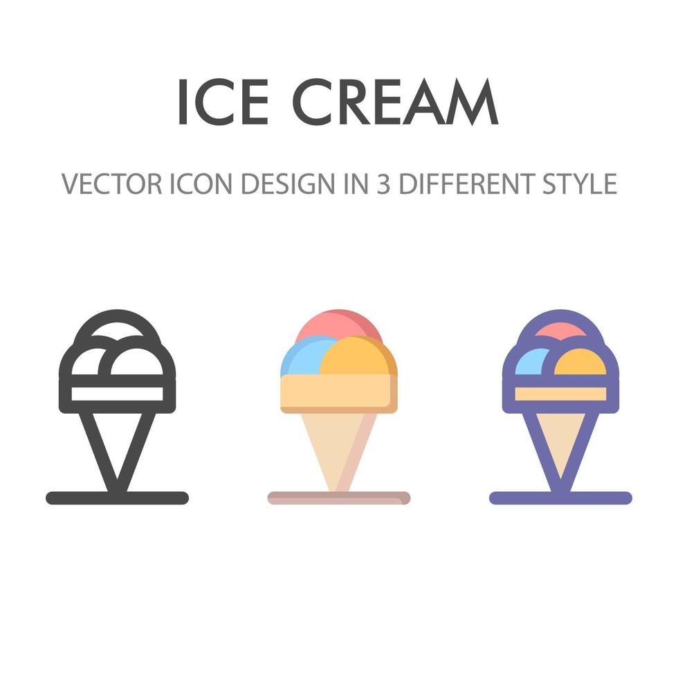 ice cream icon pack isolated on white background. for your web site design, logo, app, UI. Vector graphics illustration and editable stroke. EPS 10.