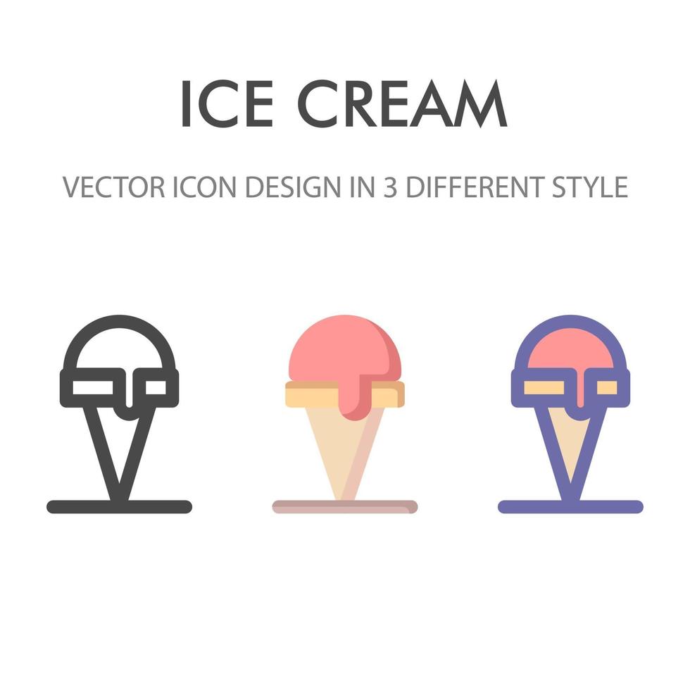 ice cream icon pack isolated on white background. for your web site design, logo, app, UI. Vector graphics illustration and editable stroke. EPS 10.