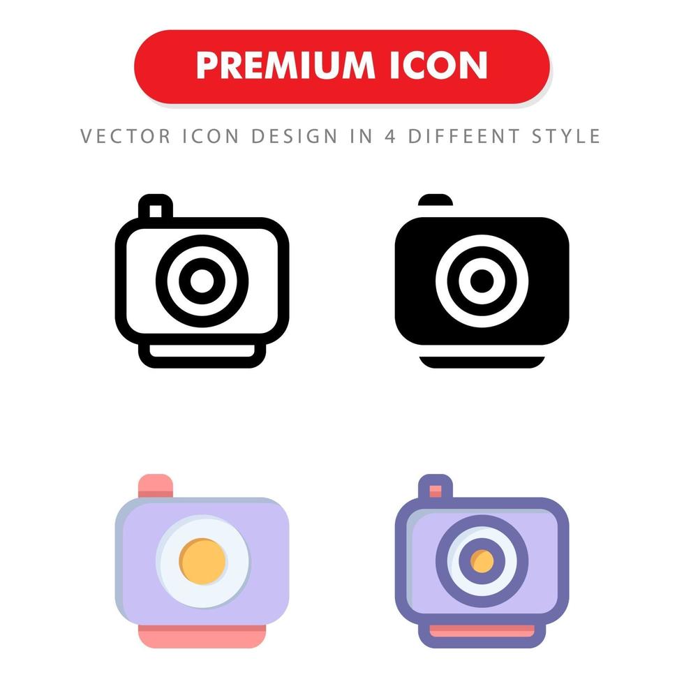 action camera icon pack isolated on white background. for your web site design, logo, app, UI. Vector graphics illustration and editable stroke. EPS 10.