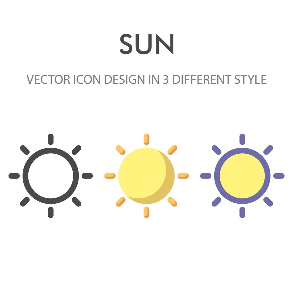 sun icon pack isolated on white background. for your web site design, logo, app, UI. Vector graphics illustration and editable stroke. EPS 10.