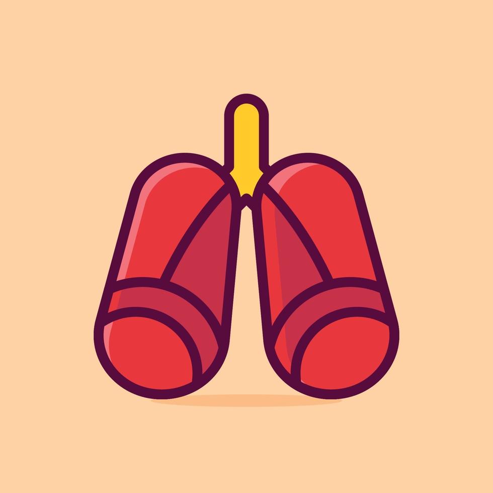 Ilustración de icono de vector de pulmones. estilo de dibujos animados plano adecuado para página de destino web, banner, pegatina, fondo.