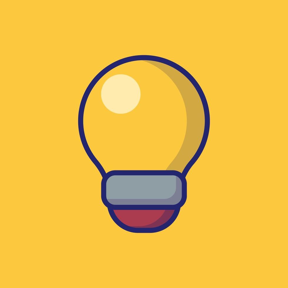 Light Bulb Vector Icon Illustration. Flat Cartoon Style Suitable For Web Landing Page, Banner, Sticker, Background.