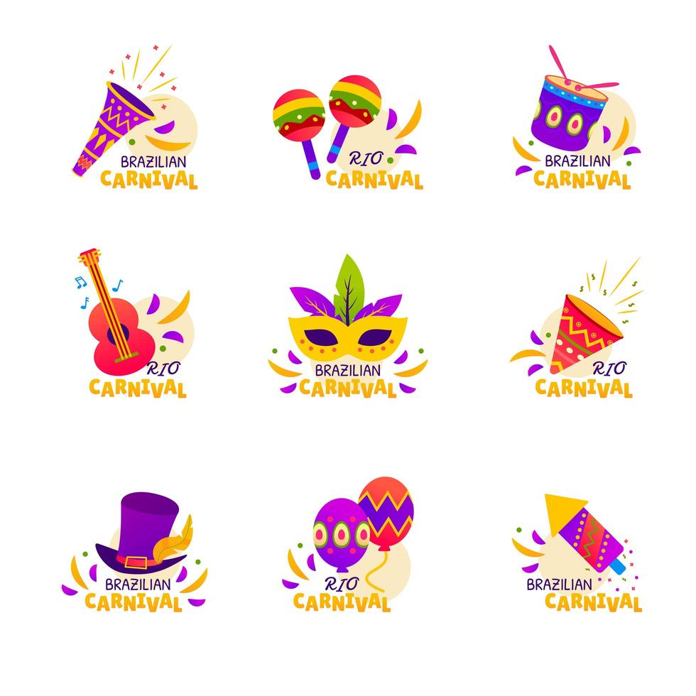 Rio Carnival Party Sticker vector