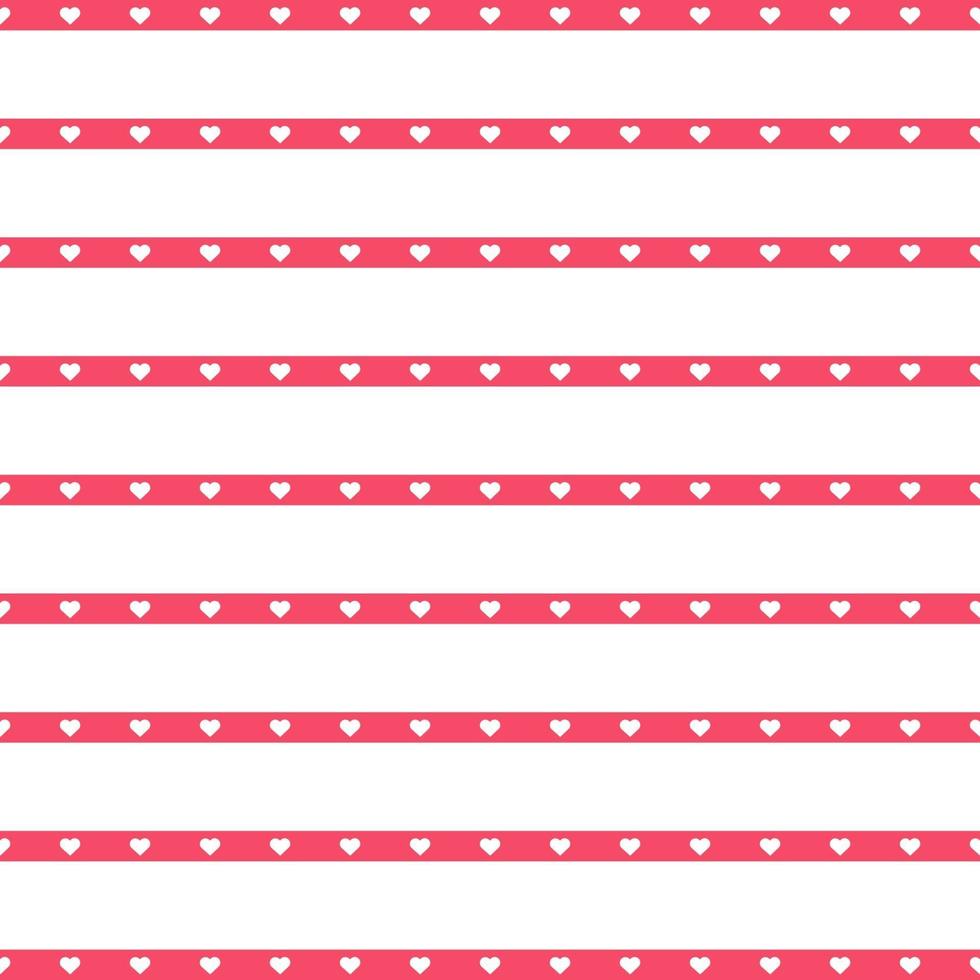 Seamless heart pattern. Repeating vector texture in red color. Cheerful background