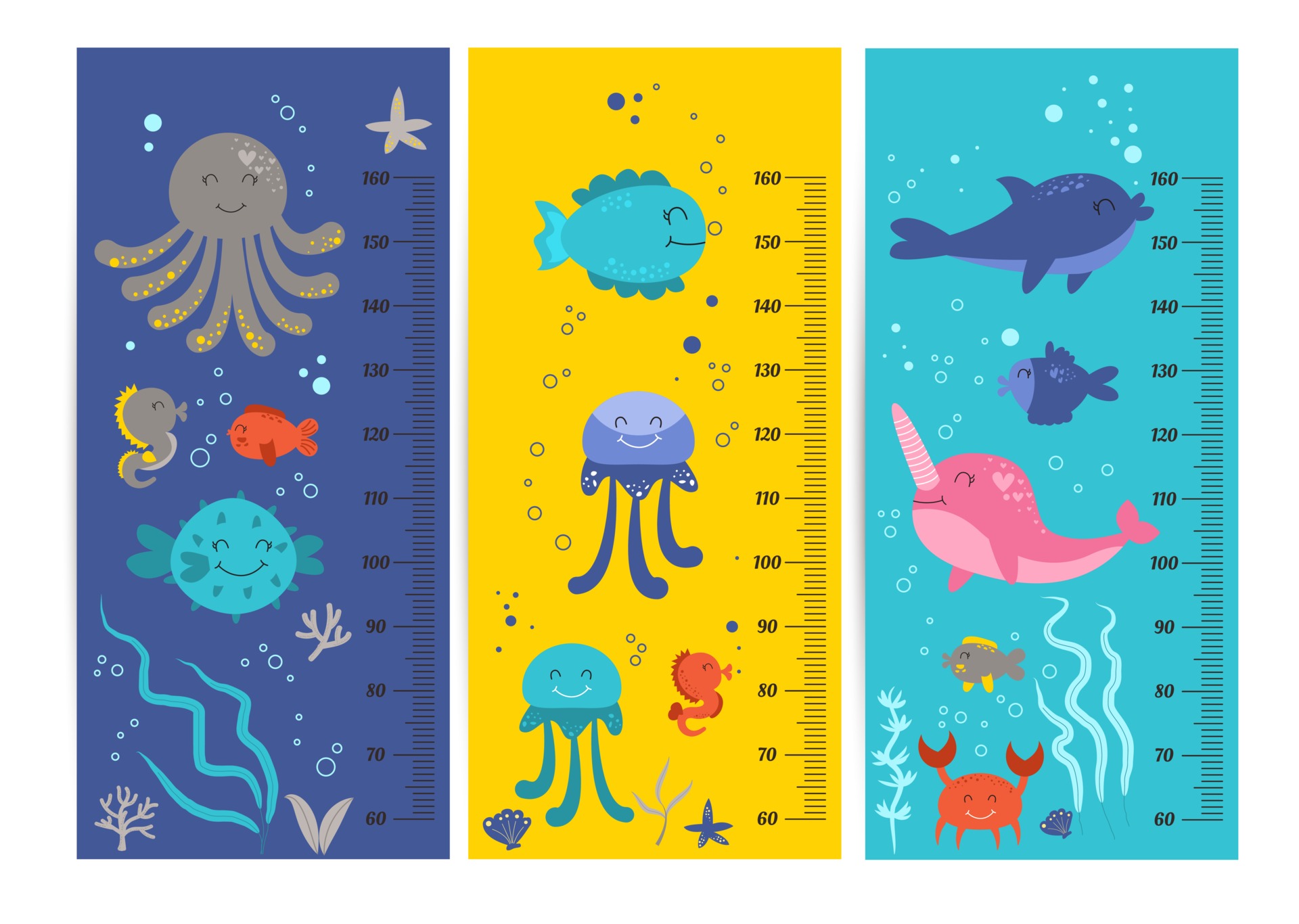 Kids height chart. Child height meter for kindergarten. 2142878 Vector Art at Vecteezy